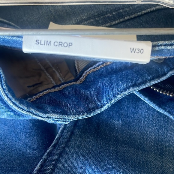 HUGO BOSS Raw Hem Ankle Crop Slim Leg Jeans In Bright Blue Women's size 30 - Picture 6 of 8